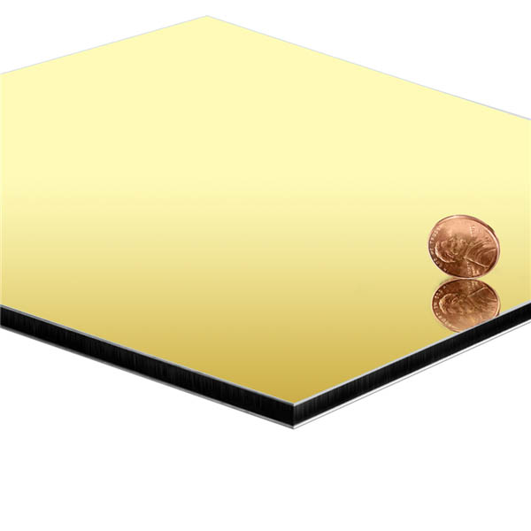 Алюминиевая композитная панель 3 мм (0.3) 1220х4000 серия Зеркало - золото